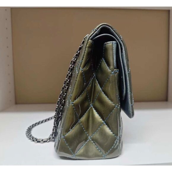 Pre-owned Chanel Patent Leather Quilted 2.55 Reissue Flap Blue - Picture 7 of 10
